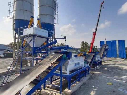 สะพาน 120m3 / H โรงงานผสมดินที่มีความเสถียรสูงอัตโนมัติ